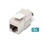 DIGITUS DN-93831-2 Front plate 50x50 central plate, RAL9003 with 2x DN-93615-S Keystone Modules