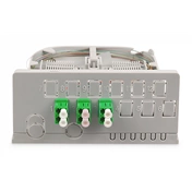 DIGITUS DN-949103 24 szálas 3x LC/APC duplex monomódusú OS2 IP54 FTTH elosztó doboz toldóval