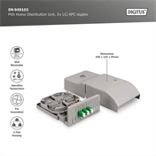DIGITUS DN-949103 24 szálas 3x LC/APC duplex monomódusú OS2 IP54 FTTH elosztó doboz toldóval