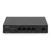 DIGITUS DN-95330-1 4x GbE Lan port PoE 60W nem menedzselhető asztali switch