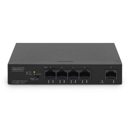 DIGITUS DN-95330-1 4x GbE Lan port PoE 60W nem menedzselhető asztali switch