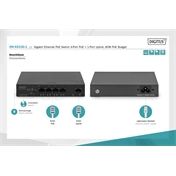 DIGITUS DN-95330-1 4x GbE Lan port PoE 60W nem menedzselhető asztali switch