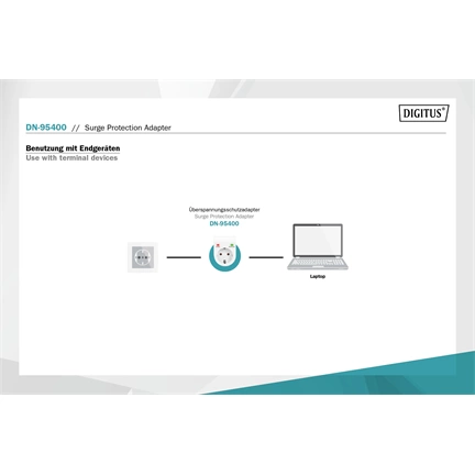 DIGITUS DN-95400 16A 3500 W schuko túlfeszültségvédő adapter