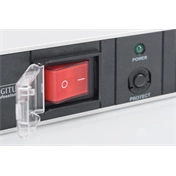 DIGITUS DN-95403 19" 1U PDU 250V 16A 7xCEE7/3 aljzat CEE7/7 csatlakozó kapcsolóval 2M elosztósor