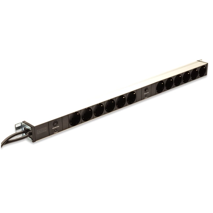 DIGITUS DN-95405 0U PDU függőleges 250V 2x16A 12xCEE7/3 aljzat CEE7/7 csatlakozó 2M elosztósor
