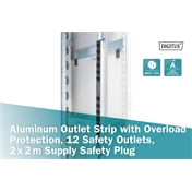 DIGITUS DN-95405 0U PDU függőleges 250V 2x16A 12xCEE7/3 aljzat CEE7/7 csatlakozó 2M elosztósor