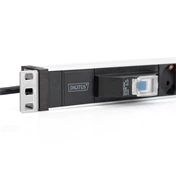 DIGITUS DN-95417 19" 1U PDU 250V 16A 6xCEE 7/3 aljzat CEE7/7 csatlakozó megszakítóval 2M elosztósor