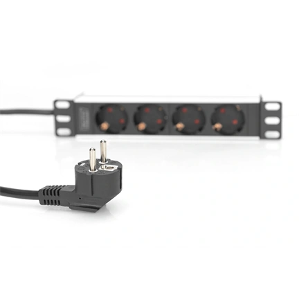 DIGITUS DN-95418 10" 1U hálózati elosztó 4 schuko aljzattal