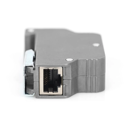 DIGITUS DN-95421 DIN sínes PoE túlfeszültségvédő RJ45 szürke