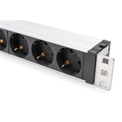 DIGITUS DN-95432 19" 1U PDU 230V 16A 6xCEE 7/3 aljzat CEE7/7 csatlakozó túlfeszültség védelemmel 2M elosztósor