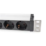DIGITUS DN-95433 19" 1U PDU 230V 16A 5xCEE 7/3 aljzat CEE7/7 csatlakozó túlfeszültség védelemmel 2M elosztósor