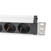 DIGITUS DN-95433 19" 1U PDU 230V 16A 5xCEE 7/3 aljzat CEE7/7 csatlakozó túlfeszültség védelemmel 2M elosztósor