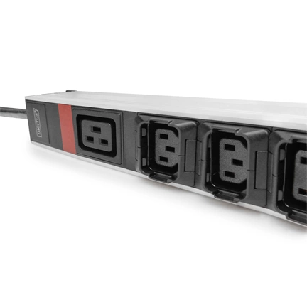 DIGITUS DN-95452  0U PDU függőleges 3 fázisú 250V 16A 24xC13 3xC19 aljzat IEC 60309 ipari csatlakozó 3M elosztósor
