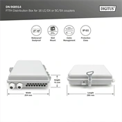 DIGITUS DN-968914 16 szálas 16x LC DX 16x SC SX IP65 kültéri optikai FTTH üres elosztó doboz