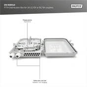 DIGITUS DN-968914 16 szálas 16x LC DX 16x SC SX IP65 kültéri optikai FTTH üres elosztó doboz