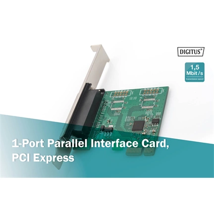 DIGITUS DS-30020-1 1 port párhuzamos DB25 PCIe hálózati kártya