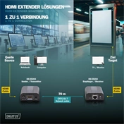 DIGITUS DS-55204 Extender HDMI up to 30m/60m Cat.6/7, 4K2K 60Hz UHD, HDCP 2.2, IR, audio (SET)