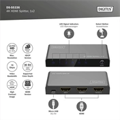 DIGITUS DS-55336 HDMI 4K 60Hz 1x2 Splitter