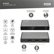 DIGITUS DS-55336 HDMI 4K 60Hz 1x2 Splitter