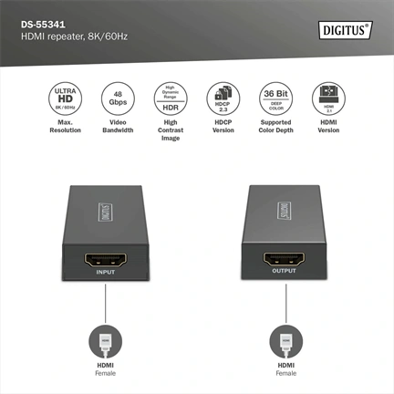 DIGITUS DS-55341 HDMI 8K 60Hz Repeater