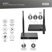 DIGITUS DS-55347 HDMI Full HD 60Hz WiFi Extender/Splitter vevőegység