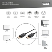 DIGITUS Display port apa -> display port apa 2m kábel