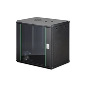 DIGITUS Dynamic Basic 19" 12U 611x600x450mm üvegajtós fekete fali rack szekrény