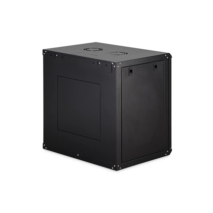 DIGITUS Dynamic Basic 19" 12U 611x600x450mm üvegajtós fekete fali rack szekrény