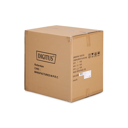 DIGITUS Dynamic Basic 19" 12U 611x600x450mm üvegajtós fekete fali rack szekrény