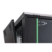 DIGITUS Dynamic Basic 19" 12U 611x600x450mm üvegajtós fekete fali rack szekrény
