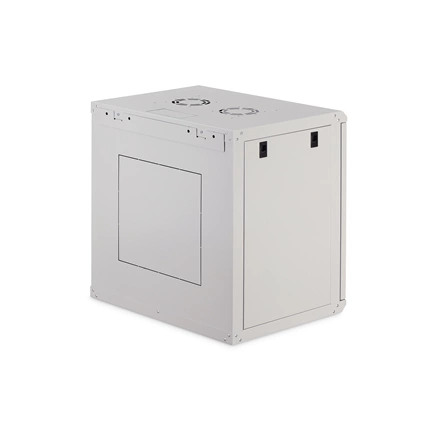 DIGITUS Dynamic Basic 19" 12U 611x600x450mm üvegajtós szürke fali rack szekrény