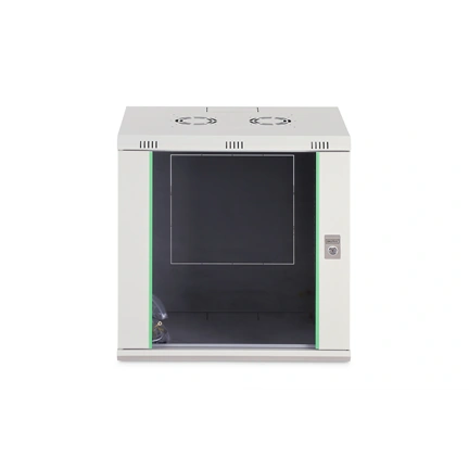 DIGITUS Dynamic Basic 19" 12U 611x600x450mm üvegajtós szürke fali rack szekrény