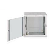DIGITUS Dynamic Basic 19" 12U 611x600x450mm üvegajtós szürke fali rack szekrény