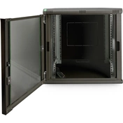 DIGITUS Dynamic Basic 19" 12U 611x600x600mm üvegajtós fekete fali rack szekrény