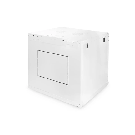 DIGITUS Dynamic Basic 19" 12U 611x600x600mm üvegajtós szürke fali rack szekrény