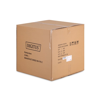 DIGITUS Dynamic Basic 19" 12U 611x600x600mm üvegajtós szürke fali rack szekrény