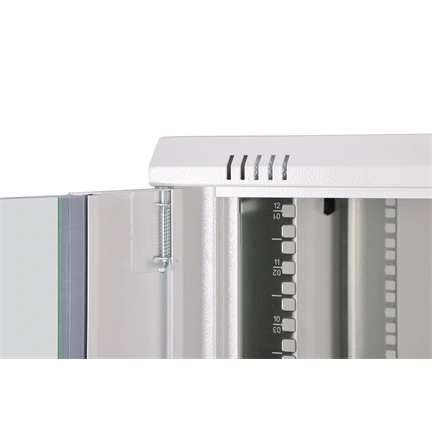 DIGITUS Dynamic Basic 19" 12U 611x600x600mm üvegajtós szürke fali rack szekrény