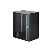 DIGITUS Dynamic Basic 19" 16U 789x600x450mm üvegajtós fekete fali rack szekrény