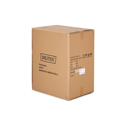 DIGITUS Dynamic Basic 19" 16U 789x600x450mm üvegajtós fekete fali rack szekrény