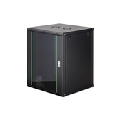 DIGITUS Dynamic Basic 19" 16U 789x600x600mm üvegajtós fekete fali rack szekrény