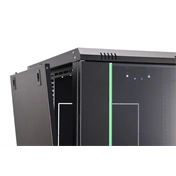 DIGITUS Dynamic Basic 19" 16U 789x600x600mm üvegajtós fekete fali rack szekrény