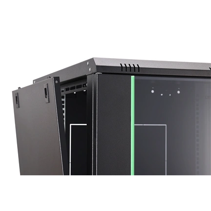 DIGITUS Dynamic Basic 19" 16U 789x600x600mm üvegajtós fekete fali rack szekrény