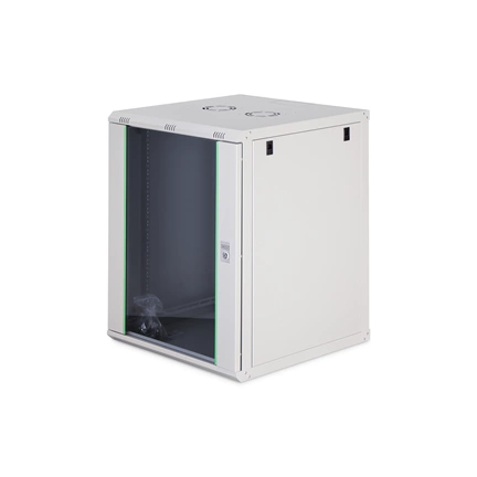 DIGITUS Dynamic Basic 19" 16U 789x600x600mm üvegajtós szürke fali rack szekrény