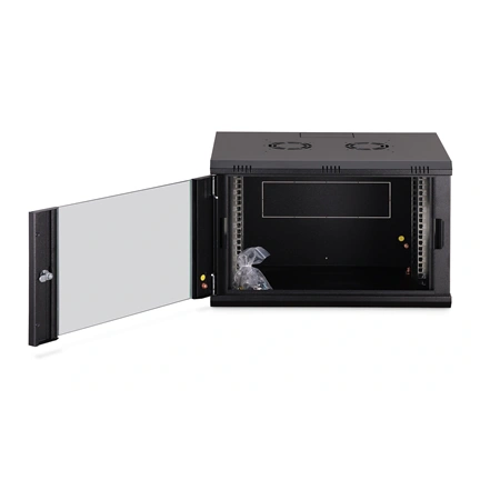 DIGITUS Dynamic Basic 19" 7U 385x600x450mm üvegajtós fekete fali rack szekrény