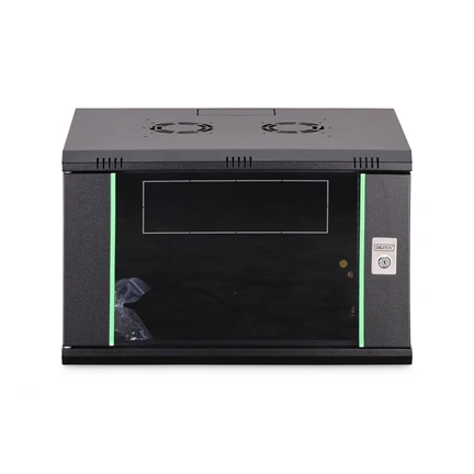 DIGITUS Dynamic Basic 19" 7U 385x600x450mm üvegajtós fekete fali rack szekrény
