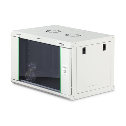 DIGITUS Dynamic Basic 19" 7U 389x600x450mm üvegajtós szürke fali rack szekrény