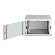 DIGITUS Dynamic Basic 19" 7U 389x600x600mm üvegajtós szürke fali rack szekrény