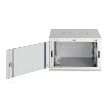 DIGITUS Dynamic Basic 19" 7U 389x600x600mm üvegajtós szürke fali rack szekrény