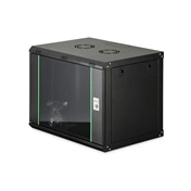 DIGITUS Dynamic Basic 19" 9U 474x600x450mm üvegajtós fekete fali rack szekrény