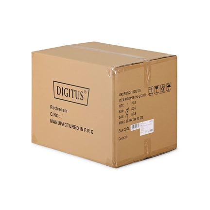 DIGITUS Dynamic Basic 19" 9U 474x600x450mm üvegajtós fekete fali rack szekrény